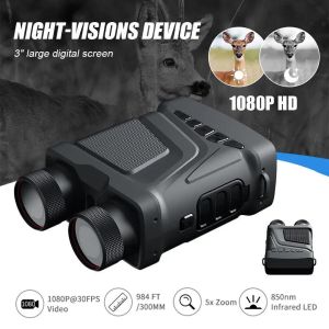 Caméras Mise à niveau vidéo numérique 4x Zoom Vision nocturne infrarouge Binoculars Scope IR Caméra avec recherche de points laser rouge cible observée