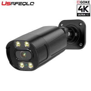 Cameras USAFEQLO 8MP 4K IP CAMERIE POE POE 5MP 4MP CCTV Sécurité Caméras H.265 SUPPORT VIDÉO AUDIO EN AUDIO EN OUTDOOR POUR LE SYSTÈME NVR