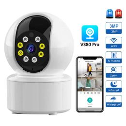 Camera's V380 Pro indoor wifi camera dubbele lichten ir nacht visie mini ptz beveiliging 3mp ip camera cctv surveillance babymonitor kameras