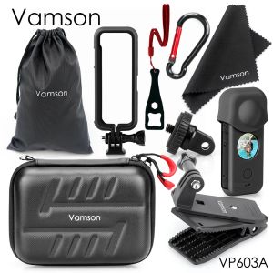 Camera's Vamson voor Insta 360 One X2 Accessoires Kit Mini Waterdicht PU Draagzak Hard Shell Box voor Insta360 Actie Camera VP603A