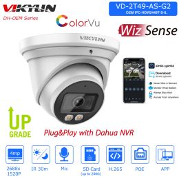 Camera's Vikylin OEM Dahua 4MP Fullcolor IP -camera IPCHDW2449TSIL WizSense Builtin MIC SMD Security CCTV Surveillance Network Camera