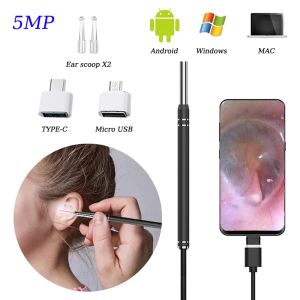 Caméras Visual Ear Scoop Endoscopic Camera Otoscope 6led IP67 Endoscope 5MP CARE PERSONNEL