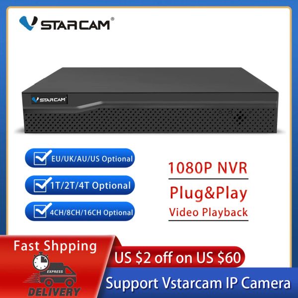 Cameras Vstarcam 16CH 1080p NVR Ajouter la résolution de l'enregistreur vidéo 4T / 2T / 1T HDD 4CH 8CH Résolution vidéo 1920x1080 pour VSTARCAM