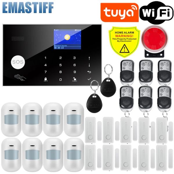 Cameras W7B Système d'alarme filaire sans fil pour Smart Home Fambur Sécurité 433MHz WiFi GSM Alarme Wireless TUYA SMART HOUSE CONTRÔLE D'APPLOI