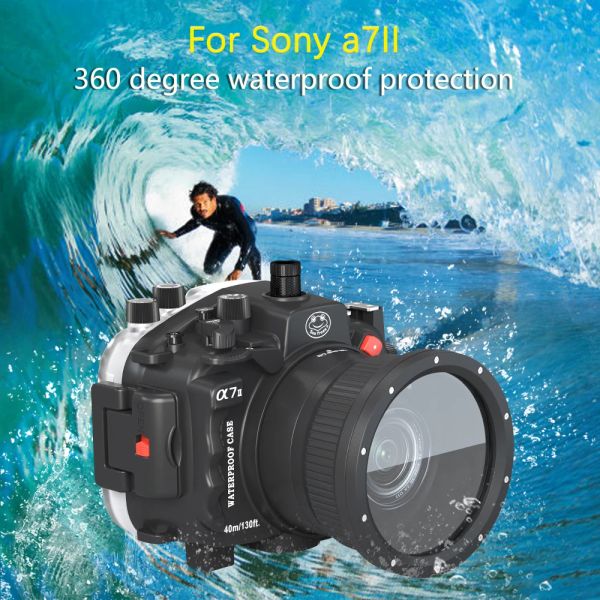 Caméras Boîte étanche à l'épreuve de logement sous-marin Caméra de plongée couverture pour Sony A7 II A7S A7R Mark II A7II A7M2 A7R2 A7RII 2870 mm 90 mm