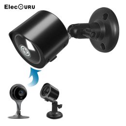 Caméras Mont mural imperméable pour Nid Cam Indoor Smart Camera Silicone Protective Case + Bracket pivotant à 360 degrés + tournevis