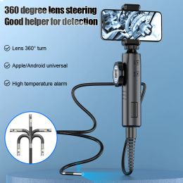 Caméras wdlucky double caméra twoway articuler l'endoscope industriel de forage articulant avec 6,5 mm industrie de serpent IP67 avec la lumière pour iOS Android