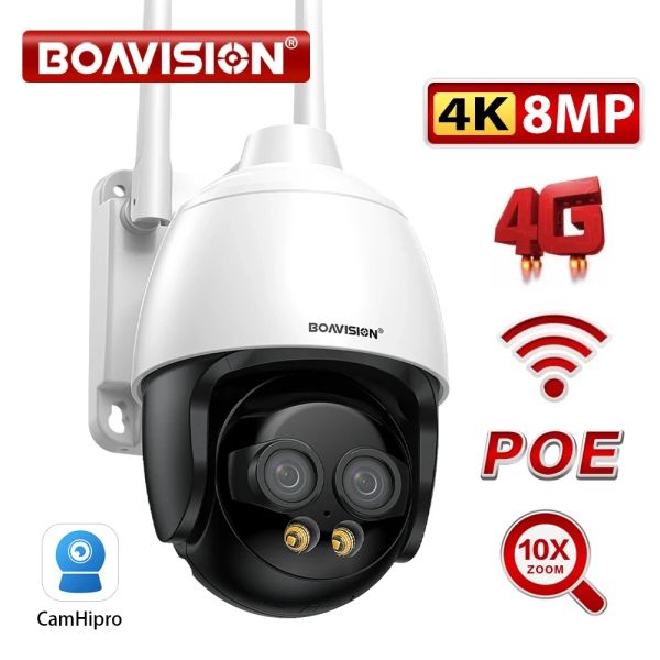 Caméras WiFi / 4G / POE CAME DE SURVEILLANCE HD 8MP 2,8 mm 8 mm Double Lens 10x Digital Zoom Ai Humanoid Detection Auto Tracking Security Camera