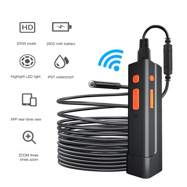 Cameras WiFi Endoscope 8 mm Lens Mini Camera HD 2,0MP Wireless Drain Pipe d'inspection du moteur de moteur étanche 8d pour iPhone Android