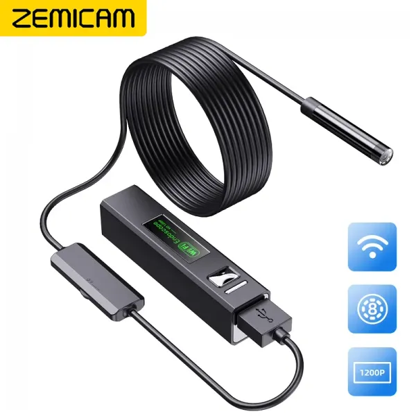 Cameras WiFi Endoscope Camera Car Inspecton Borescope 8 mm 2.0MP Mini Endoscopie sans fil imperméable 8 LEDS pour iPhone Androids Phones PC