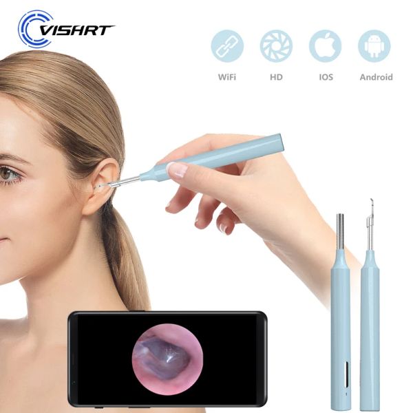 Caméras Caméra de l'endoscope Visual Otoscope Visual Otoscope pour iPhone Android IP67 Immasé 4,3 mm Mini sélecteur d'oreille pour la vérification de la peau de nettoyage de l'oreille