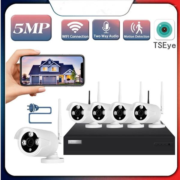 Cámaras Sistema de CCTV inalámbrico Audio bidireccional Impermeable PTZ WIFI Cámara de seguridad IP 8CH P2P Kit de videovigilancia