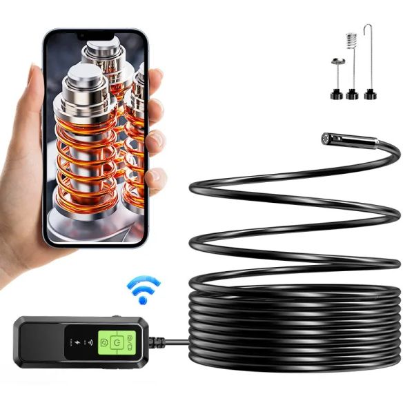 Caméras Endoscope sans fil 1080p à double objectif double objectif wifi borescope caméra caméra étanche à serpent imperméable pour Android iOS