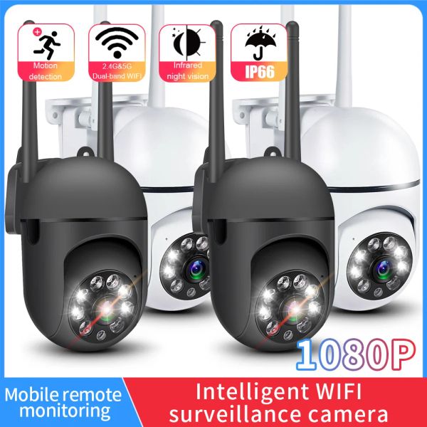 Caméras de surveillance externe sans fil, caméra de protection de sécurité étanche, moniteur de piste intelligente, vision nocturne, extérieur, WiFi,