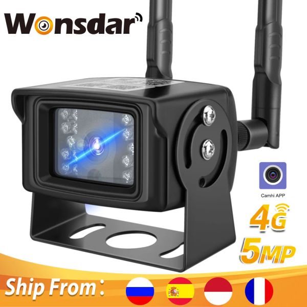 Cameras Wonsdar 4G SIM CARCK CAME 1080P 5MP HD IP WiFi Camerie métal