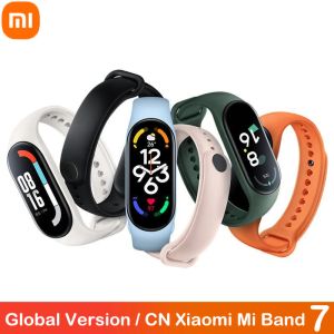 Caméras Xiaomi Mi Band 7 Bracelet intelligent 6 couleurs Amoled Miband 7 Bracelet de sport Bluetooth Fiess Traker d'oxygène sanguin