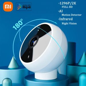 Caméras Xiaomi Smart IP Camera 2k 1296p Full HD IR Night Vision Security Monitor Super Wideangl WiFi Surveillance Mini Camera Mijia App.