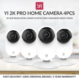 Caméras yi 4pc home pro caméra 2k 3mp 3MP wifi de la sécurité IP Système intelligent avec une vision nocturne monteur bébé sur iOS, Android