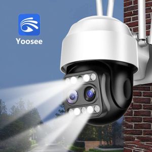 Cameras Yoosee 3MP 5MP WiFi PTZ Camera Double Lens Outdoor 4x Zoom CCTV Motion Détection de mouvement H.265 Video IP Camera Home Security