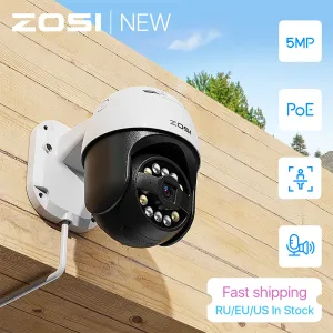 Cameras Zosi C296 5MP 3K POE PTZ IP CAME CAMERDE EXTÉRIEUR AVEC AI FACE HUMAN VÉHICULE DÉCECTEMENT