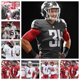 Cameron Ward Washington State Football Jersey Gardner Minshew II R. Tialavea 57 T. Leckner 23 T. Nunnally 81 V. Fessler 32 hommes femmes jeunes tous cousus