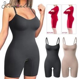 Cami Shapewear voor Vrouwen Tummy Controle Onepiece Afslanken Bodysuit Mid Dij Butt Lifter Full Body Shaper Shorts 240112