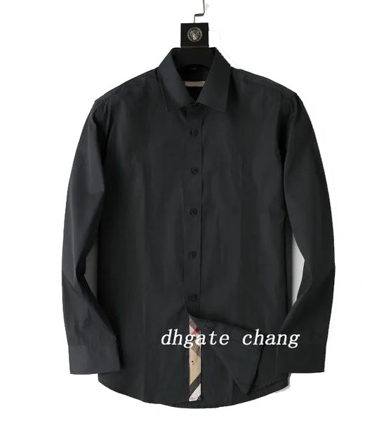 Camicia Designer Uomo Men's Dress Shirt Luxury Slim Silk T-shirt à manches longues Casual Business Clothing Plaid Brand 17 Color S-4xl Burr89 757526980
