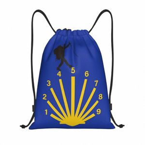 Camino De Santiago sac à dos à cordon femmes hommes Sport sac à dos pliable coquille De pétoncle randonnée magasin sac sac 186A #