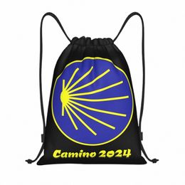 Camino de Santiago Chairlop shell Drawstring Bags Mujeres Menores portátiles Sports Gym Sackpack Way Of Training Backpacks 97NJ#