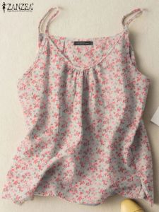 Camis 2023 ZANZEA Zomer Bloemen Gedrukt Tanktops Mode Mouwloos Hemdje Vrouw Elegante Vakantie Chemise Boheems Casual Strandvest