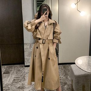 Camis – Trench-Coat britannique mi-long pour femmes, Style printemps et été, à la mode, taille, double boutonnage, imperméable, 2023