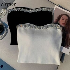 Camis Neploe Diamond bezaaid vest Sweet Spicy oneshouler beha top sexy Royal Wrapped Chest High Grade mooie rugriem camis