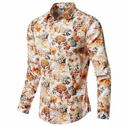 camisa Flores Hombre pour hommes Dr Chemises 2022 Designer Vintage Vêtements Hommes Lg Manches Floral Imprimer Camisa Social Chemise Formelle X2GK #