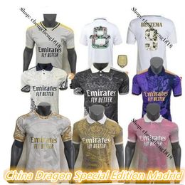 Camiseta 8th Champions Football Jersey 22 23 24 Edición especial China Dragon Real Madrid Maillot Benzema Ballon Football Jersey