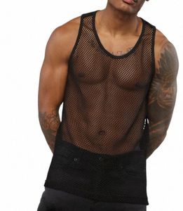 camiseta sin mangas de transparant voor hombre, ropa interior Sexy aangepast voor gimnasio, ropa interior voor discoteca, kleur blanco en zwart, i9XR#