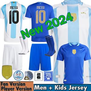 Camisetas Argentina Soccer Jerseys Kid Kit 2024 Copa America 3 Stars 2025 Coupe d'équipe nationale 24/25 Home Away Men Football Shirt Train Di Maria Lautaro Martinez 4xl