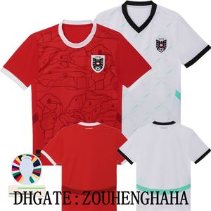 Camisetas Austria 2024 Europue National Team Soccer Jersey Home Posch Seiwald Sabitzer Gregoritsch Lienhart Laimer Football Shirts Kit para niños Tamaño S-4XL
