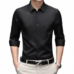 Camisetas Volledige Mouw Cott Casual Shirts Mannen Pocketl Comfortabele Standaard-fit Butt-down Solid Tops Dr Shirts a22 1947 #