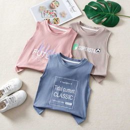 Camisole bébé fille sans manches t-shirts enfants en coton top pour enfants sous-vêtements imprimés camisole enfants single ensemble coréen stylel2405