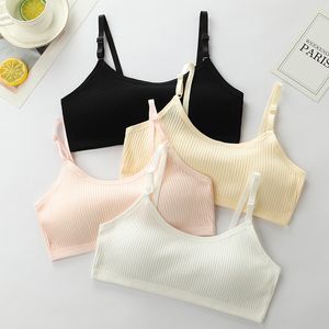 CAMISOLE Katoen Tube Top ondergoed Student Girl Bra No Steel Ring Dunne sport ondergoed Vest Teen Girls Training Bras 20220907 E3