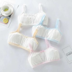 Camisole Teenage Young Girls Lace Bow Training Bra Teenage Kids Soft Cotton Sport Underwear Tops Y240528