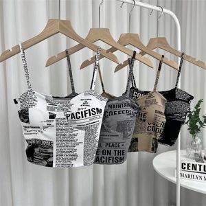 Camisoles Letters Singelband Womens Tanks Sexy Casual Sport Camisoles Bijgesneden Koele Zomer Bottom Tank Tops