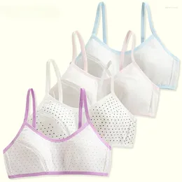 Camisoles Tanks 1pcs Girls Brassiere Coton Souswear Back Backle Design Adolescent Training Bras Breathable Teenage Girl Tops Bra 2024