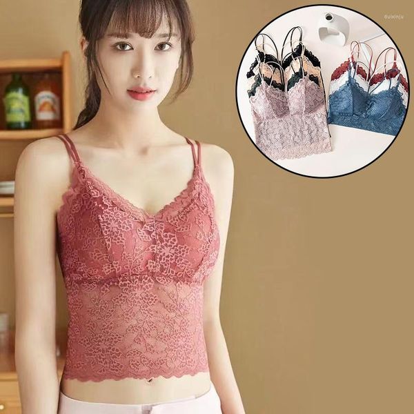 Camisoles réservoirs 2023 pour femme haut en dentelle sous-vêtements femmes longue belle sangle arrière enveloppement poitrine gilet Sexy Lingerie femmes corps