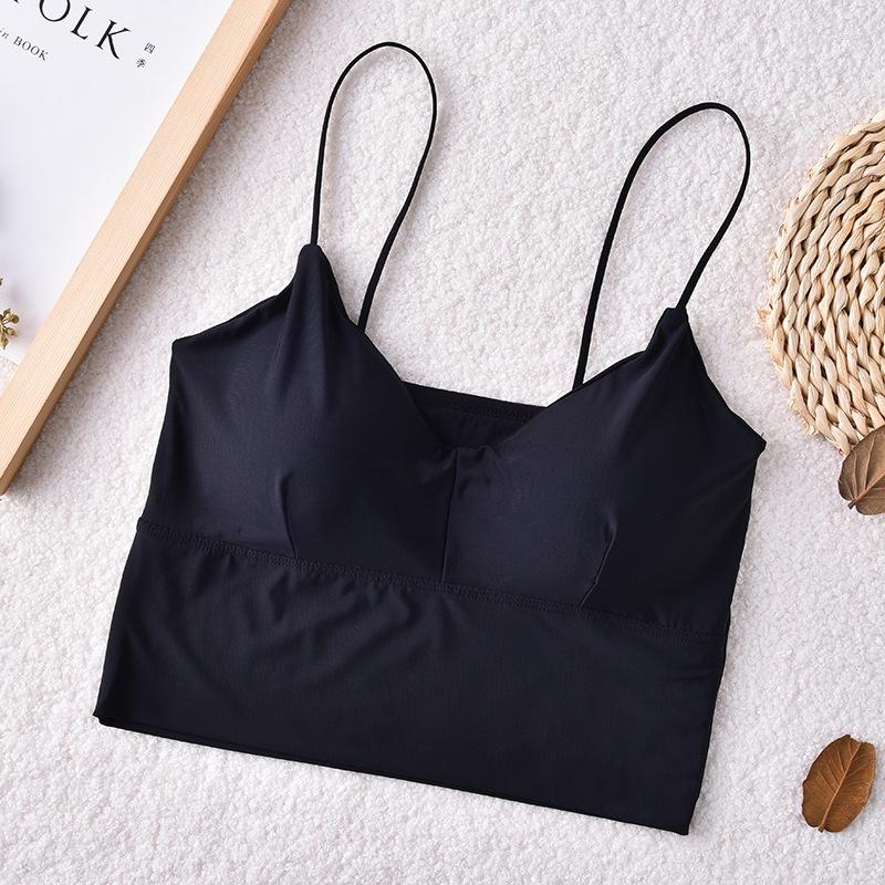 Camisoles & Tanks 2023 Sexy Bra Push Up Bas For Women Bralette Seamless Padded Strap Silk Tops Lingerie Wireless Fitness Brassiere