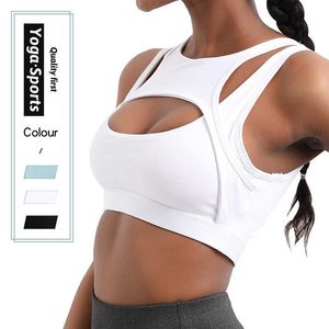 Camisoles Tanks 2023 Haut d'entraînement Nylon Breaable Vêtements de sport V pour femmes Sport Fitness Sous-vêtements féminins Sport Soutien-gorge de course Sexy Tops Z0322