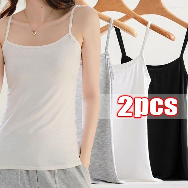 Camisoles Tanks 2024 Été sexy top blanc top femmes o cou o-cou noir décontracté tshirt sans manches dames oversize fitness sport gilet