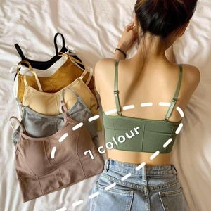 Camisoles Tanks 646 Beautiful Back Sling Sports Wrapped Chest Seamless Thread Bra Girl's Anti Light Underwear