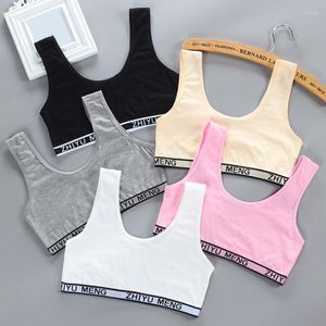 Camisolas Tanques 8-18 años Chica adolescente Sujetador de entrenamiento Pubertad Adolescente Chaleco Inalámbrico Niños Camisetas sin mangas Estampado de letras Sujetadores de moda para