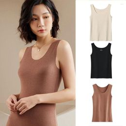 CAMESOLS Tanks Antistatische vaste kleur Koreaanse stijl Bodemhirt Shirt Duits Fleece vrouwen Vesten zelfverwarming Undershirts